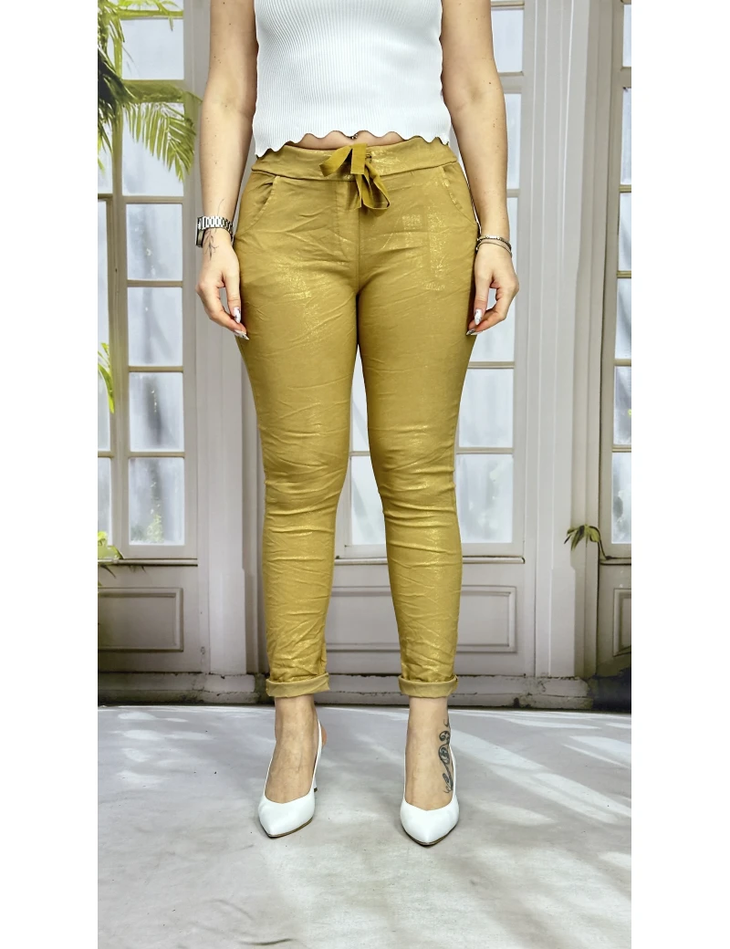 İTALYAN LAKLI PANTOLON GOLD