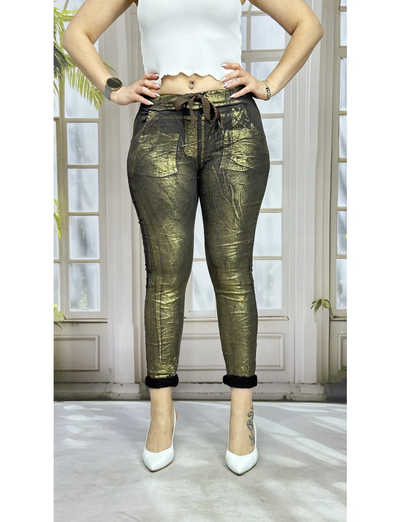 İTALYAN LAKLI PANTOLON KAHVE