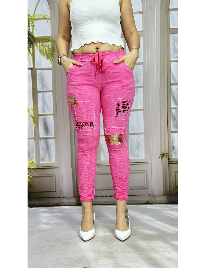 İTALYAN PANTOLON LEO PEMBE