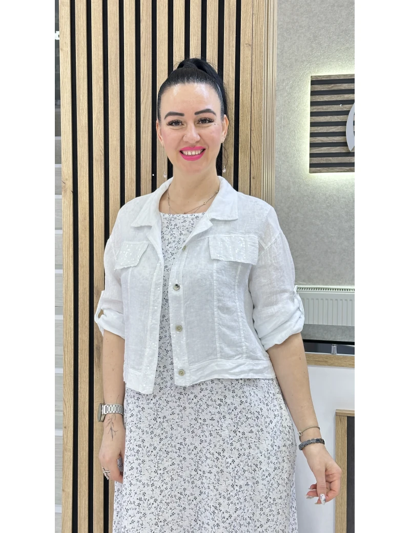 CEKETLİ KETEN ELBİSE BYZ