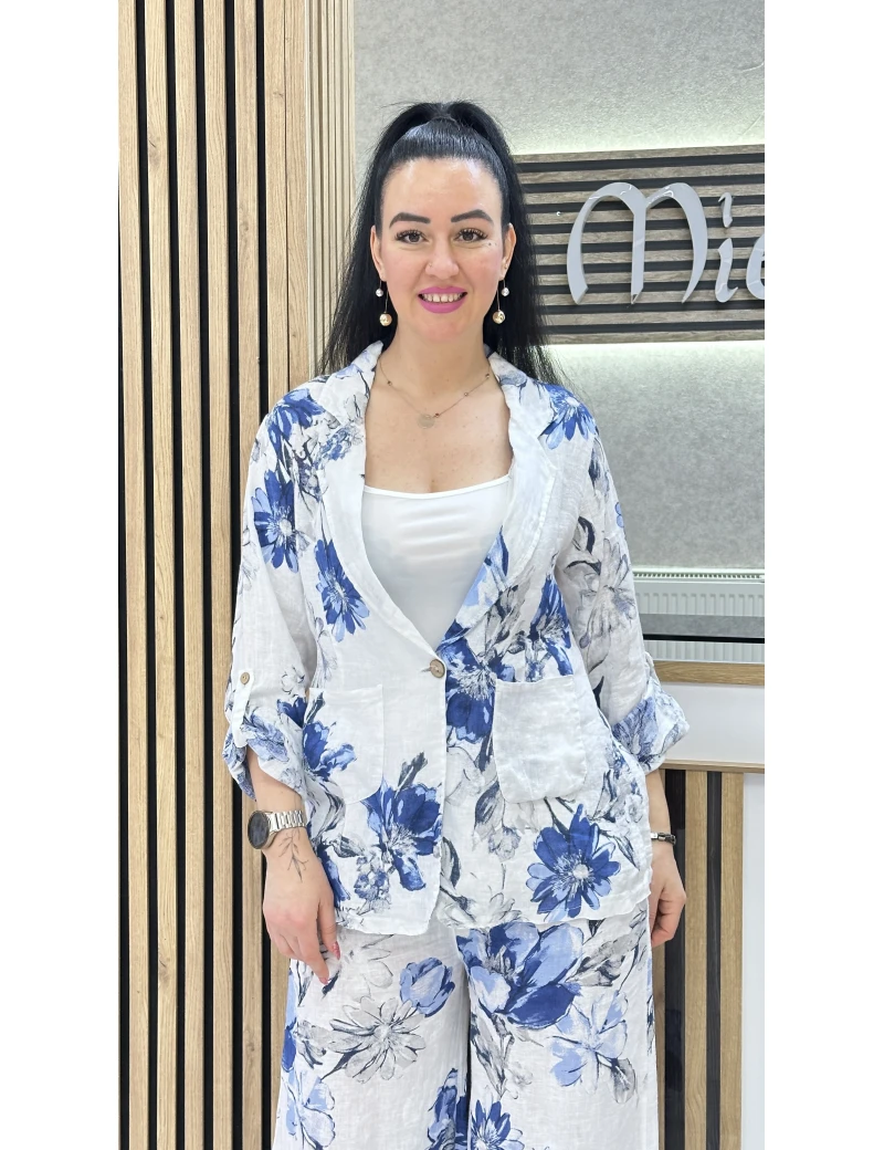 İTALYAN CEKETLİ KETEN TAKIM