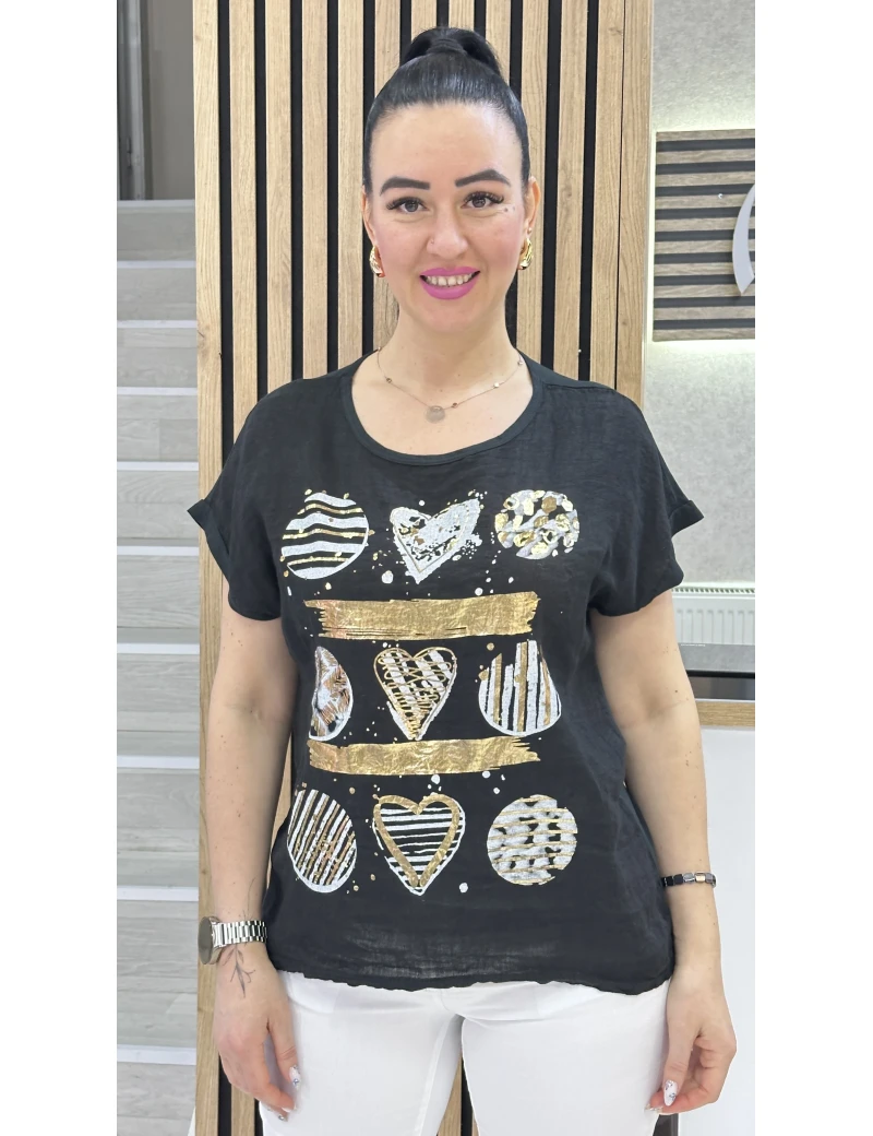 İTALYAN LAKLI KETEN BLUZ