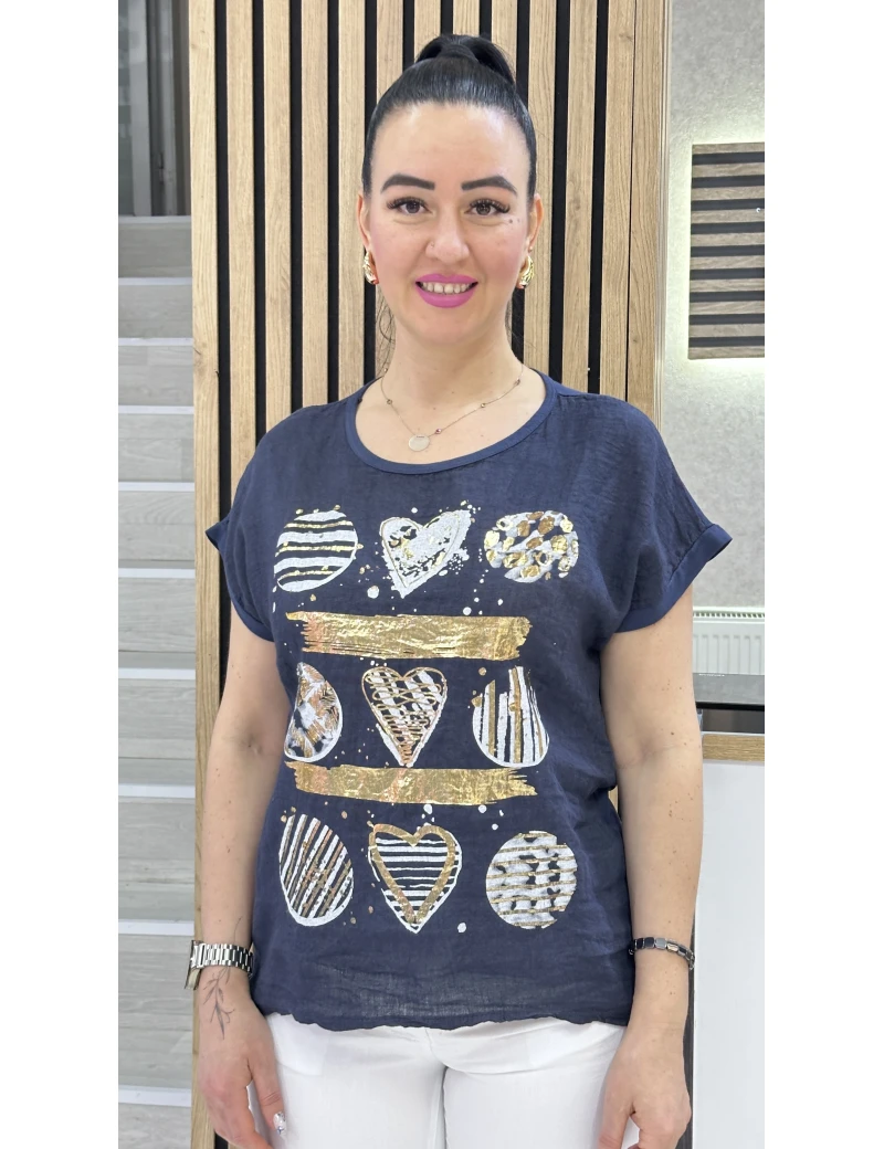 İTALYAN KETEN BLUZ LAKLI