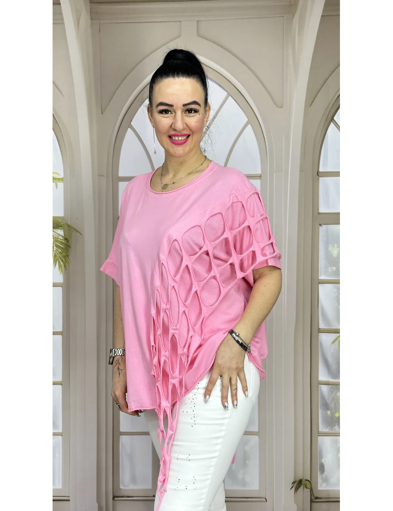 LAZER İTALYAN BLUZ PEMBE