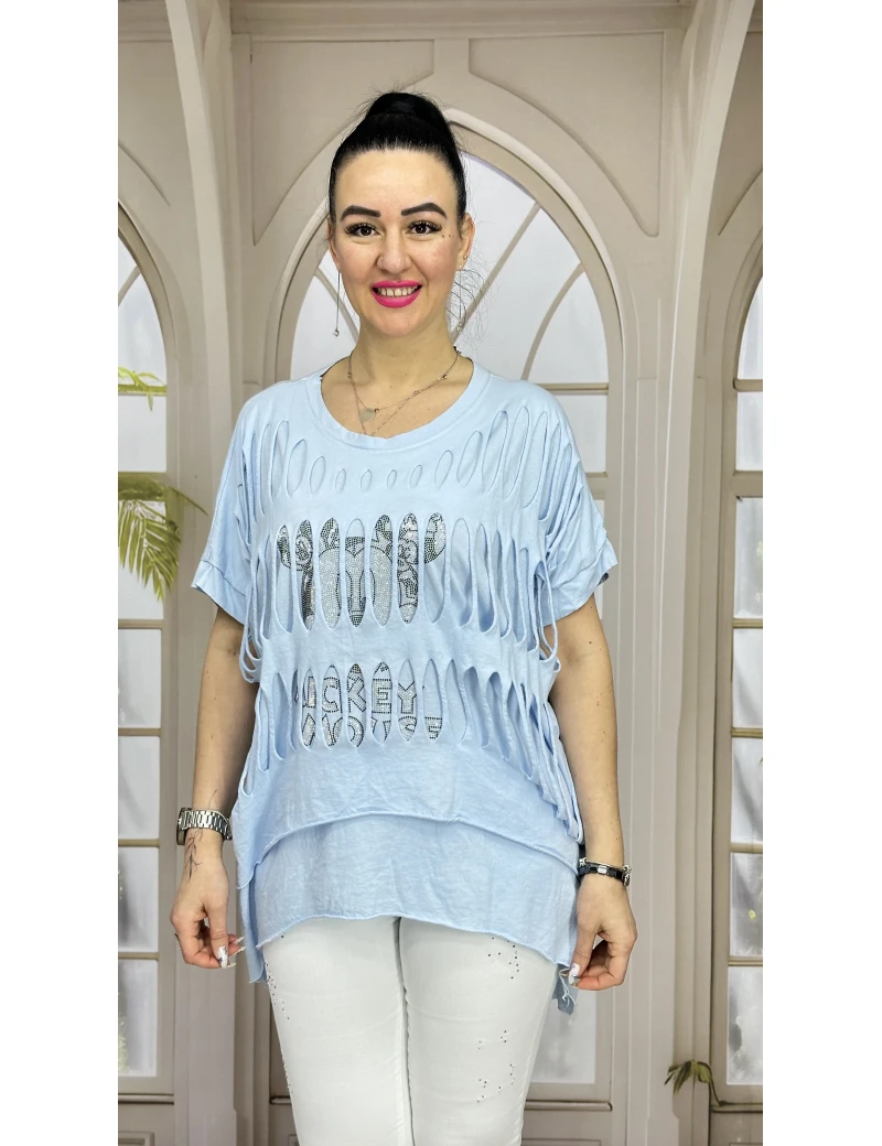 MİCKEY İTALYAN BLUZ A-MAVİ