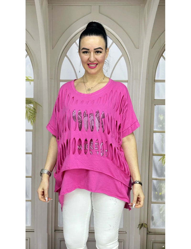 MİCKEY İTALYAN BLUZ FUŞYA